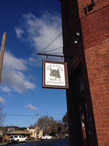 The hanging bull's head sign at Holgate brewhouse