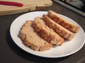 Slices of beer bread.